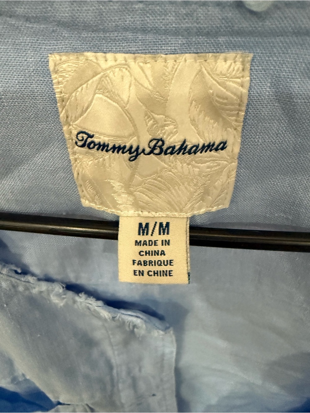 Tommy Bahama Women M Blue 100% Linen Jacket Raw Hem Frayed Coastal Button Front - Picture 3 of 4